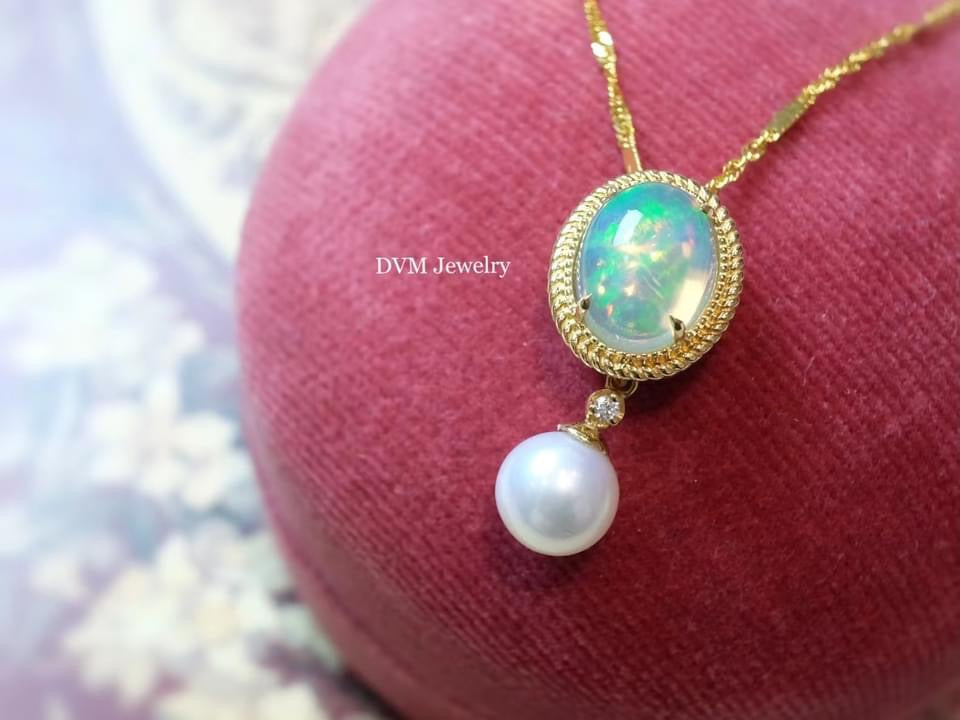 需訂製18K GOLD OPAL&PEARL PENDANT | Gpo0005