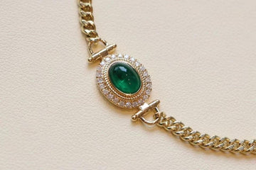 需訂製-18K GOLD EMERALD BRACELET