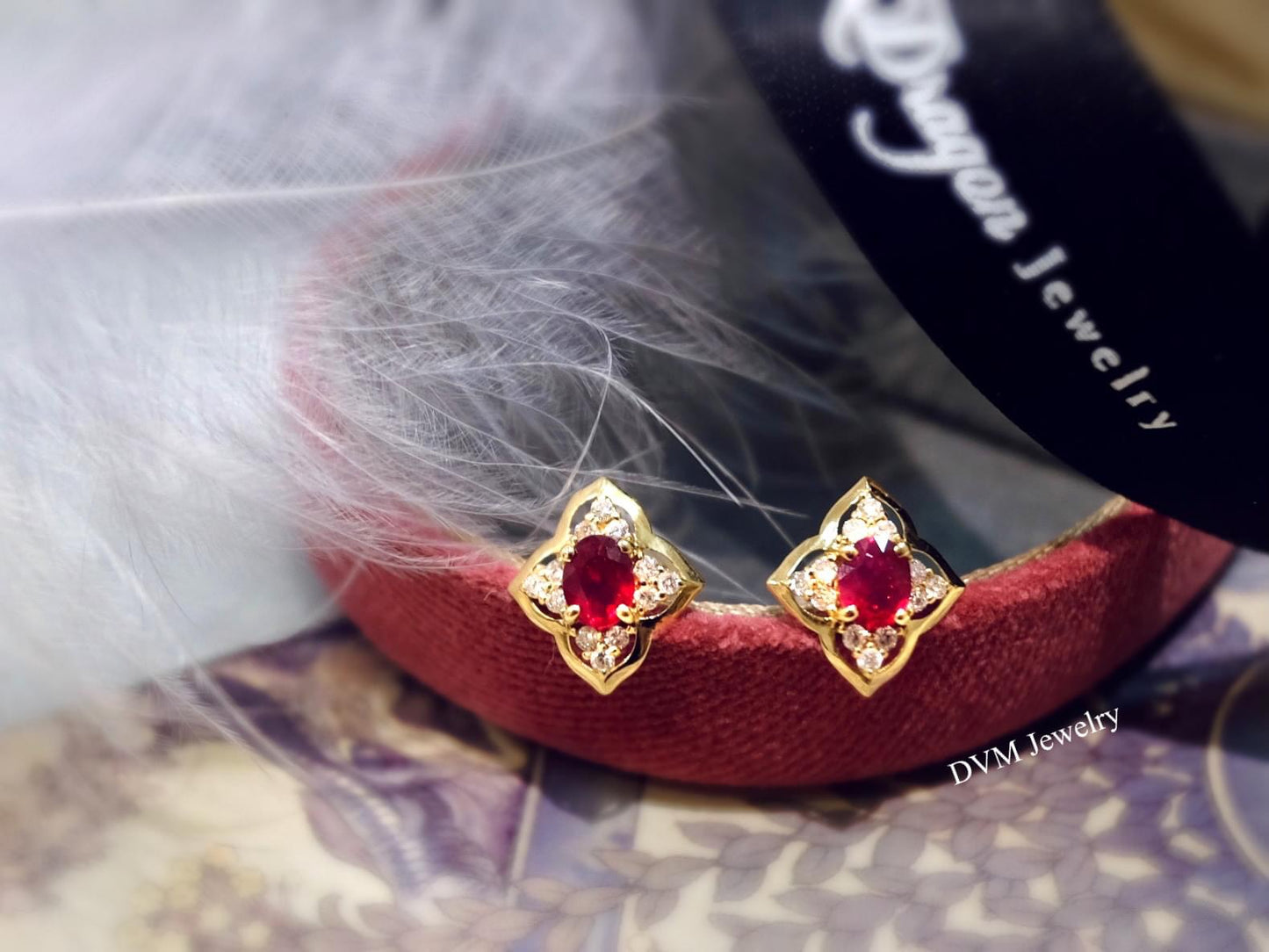 需訂製-18K GOLD RUBY EARRING  | Geru0009